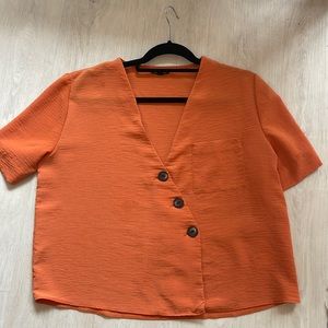 TOPSHOP Women’s short sleeve orange blouse size 10